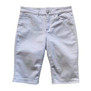 Tribal High Rise Stretch Bermuda Shorts White Sz 8​​​​​​​​​​